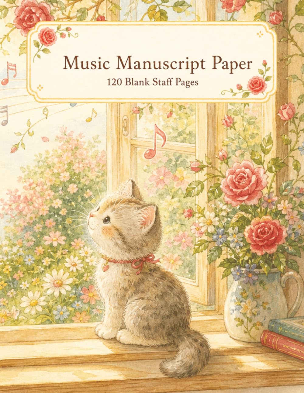 Cute Kitten Piano music manuscript paper cover