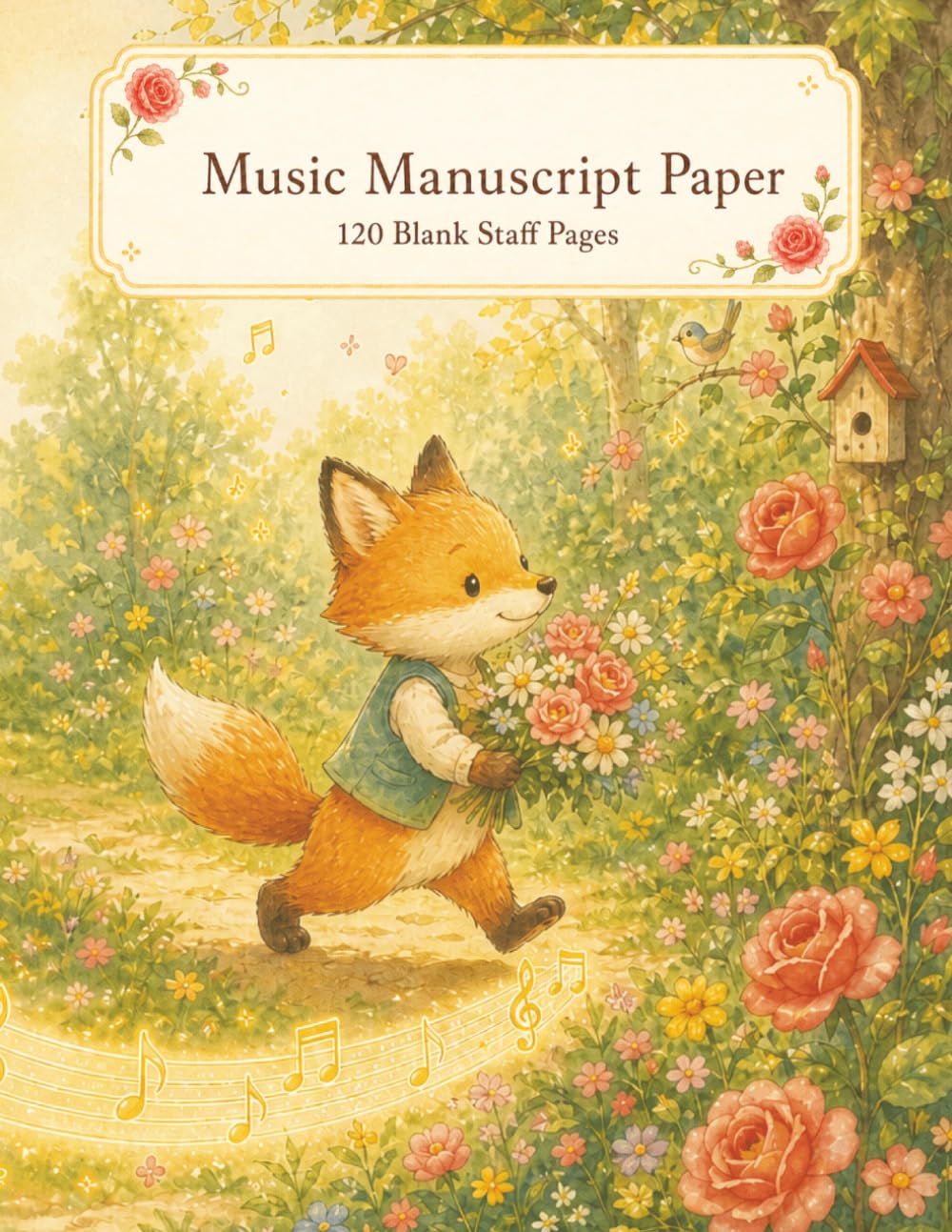 Cute Fox Cover music manuscript paper book